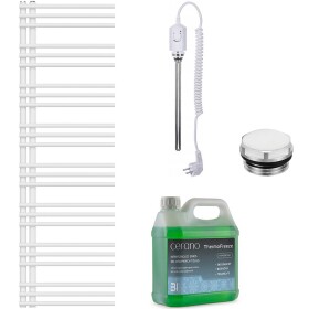 CERANO Koupelnový elektrický radiátorový set Burke - L/P - 600W - bílá matná - 1600x500 mm