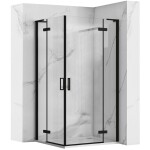 REA/S - Sprchová kabina Hugo Double Black 90x90 KPL-K6601