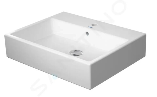 DURAVIT - Vero Air Umyvadlo 600x470 mm, s přepadem, otvor pro baterii, WonderGliss, bílá 23506000001