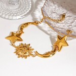 ELENYS Luna Stella – pozlacený náramek 18K žluté zlato Délka náramku: 17+5 cm / max. 22 cm