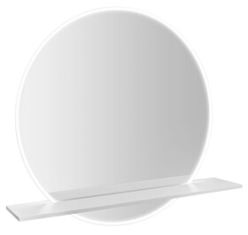 SAPHO - VISO kulaté zrcadlo s LED osvětlením a policí ø 70cm, bílá mat VS070-02