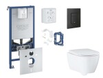 GROHE - Rapid SLX Set předstěnové instalace, klozetu, sedátka SoftClose, tlačítka Even a sady pro vhazování tablet, phantom black SANI11BB5131