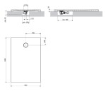 OMNIRES - Sprchová vanička AQUAROCK kompozit, protiskluzová, obdélníková 80 x 120 cm, černá láva AQUAROCK80-120BLV