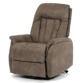 Polohovací křeslo, elektrické zabudované ovládání, hnědá, látka vintage, TV-Q8575 BR3