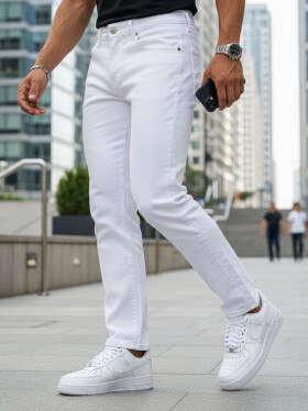 Pánské bílé džíny slim fit FashionStreet UX4487 s33