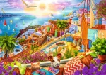 Trefl - Puzzle - Premium Plus Tea Time: Návštěva Santorini