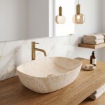 REA - Umyvadlo na desku Freja - Travertine Matt REA-U6689