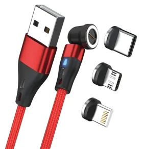 RealPower Magnetic 3A červená / Magnetický nabíjecí kabel / USB-A / 2 m / 6 adaptérů (439644)