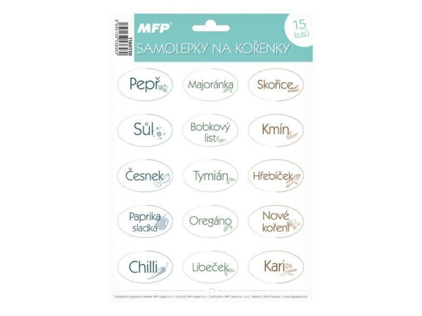 Samolepky na kořenky Koření