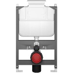 CERANO - Kompletní WC set Basic/Cesso - černá lesklá - WC tlačítko Modulo/Stříbrná - ovládání shora - předstěnová instalace - 49x36 CER-8050BD86325