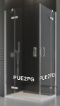 SanSwiss PUE2PG 075 10 22 Levý díl sprchového koutu 75 cm, chrom/durlux