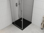 MEXEN/S - Roma sprchový kout 90x90, transparent, chrom + černá vanička se sifonem 854-090-090-01-00-4070