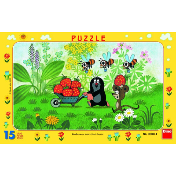 Puzzle deskové Krtek na výletě 15 dílků