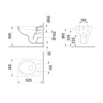 MEREO - WC závěsný klozet vč. sedátka CSS114S VSD74S