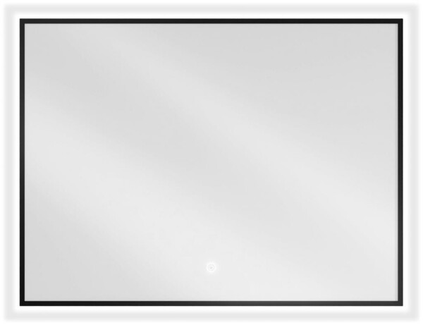 MEXEN - Erma zrcadlo s osvětlením 80 x 60, LED 6000K, černý rám 9814-080-060-611-70