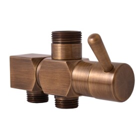 RAV Slezák - Keramický přepínač ke sprchovým tyčím s bočním přívodem vody, Stará mosaz (Bronz) MD0708SM MD0708SM