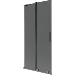 MEXEN/S - Velar L dvoukřídlá posuvná vanová zástěna 95 x 150, grafit, grafit kartáčovaná 896-095-003-41-66