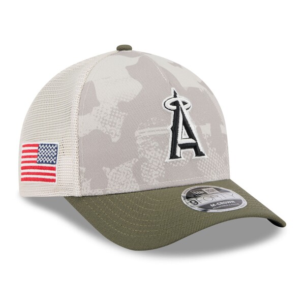 New Era Pánská kšiltovka Los Angeles Angels MLB 2025 Armed Forces 9FORTY M-Crown A-Frame Snapback