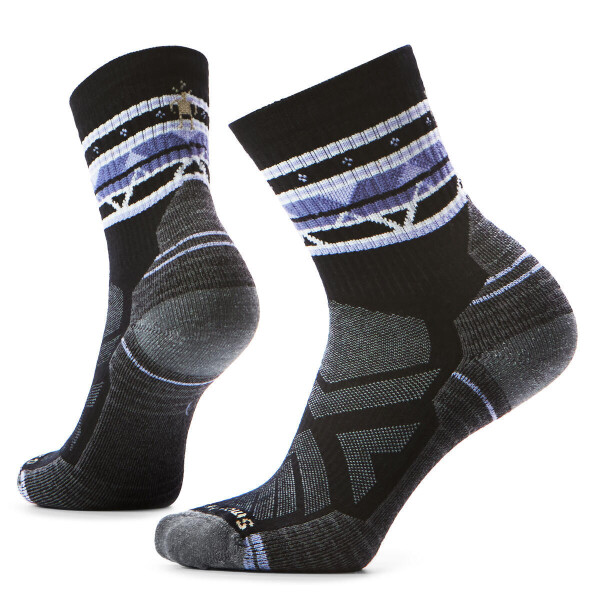 Dámské merino turistické ponožky SMARTWOOL Women's Hike Light Cushion Zig Zag Valle, Black velikost: 42-45 (L)
