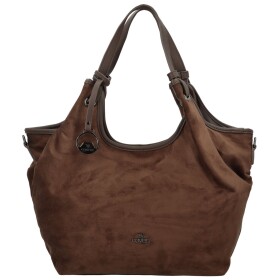 Trendy dámská semišová/koženková kabelka na rameno Maritta, coffee