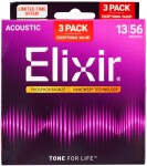 Elixir Nanoweb Phosphor Bronze Medium 3-Pack