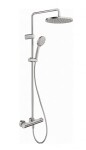 DURAVIT - Sprchy Sprchový set s termostatem, průměr 25 cm, 3 proudy, kartáčovaný nerez TH4282008070