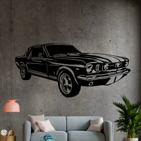 Samolepka Automobil Ford Mustang Barva: černá, Velikost: 60 x 28 cm