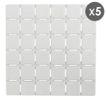 MSV QUADRO sada 5 ks protiskluzových podložek bílá / SBS kaučuk / 13 x 13 cm