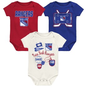 Outerstuff Dětské body New York Rangers NHL Littlest Player 3Pk Creeper Se Velikost: Batole 3-6 Měsíců