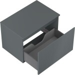 MEXEN/S - Rivel koupelnová skříňka pod umyvadlo 70 cm s deskou, 1 šuplík, reliéf , grafit mat 91A20-07047-1-BFC66