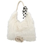Módní dámská plyšová kabelka do ruky Raiga, krémová