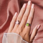 Emporial prsten 14k zlato Vermeil GU-DR10789R-ROSEGOLD-ROSEQUARTZ-TOPAZ Velikost: 7 (EU: 54-56)