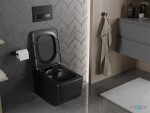 MEXEN - Vera závěsná WC mísa Rimless včetně sedátka s slow-slim, Duroplast, černá mat 30164070