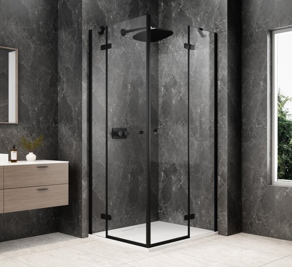 POLYSAN - GLOBE BLACK obdélníkový sprchový kout 1100x900, rohový vstup, čiré sklo GB5190B