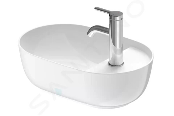 DURAVIT - Luv Umývátko na desku, 420x270 mm, bez přepadu, s otvorem pro baterii, WonderGliss, bílá 03814200001