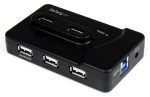 StarTech černá / USB Hub / 6 portů / 4x USB 2.0 / 2x USB 3.2 Gen 1 Type-A / napájecí adaptér (ST7320USBC)