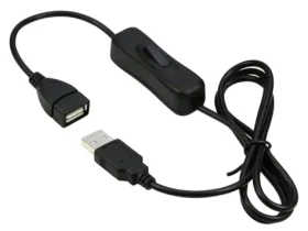 PremiumCord USB 2.0 černá / Prodlužovací kabel / s vypínačem / A-A / 1 m (kupaasw1)