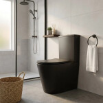 WC kombi komplet SAT Brevis včetně prkénka softclose, vario odpad černý SATBRE031RREXVPBKM SATBRE031RREXVPBKM