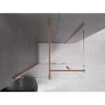 MEXEN/S - Velar sprchový kout 120 x 85, transparent, kartáčovaná měď 871-120-085-01-65