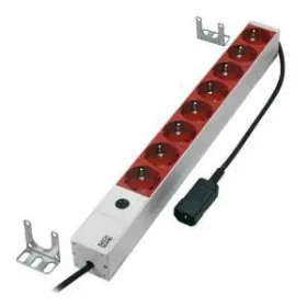 MicroConnect Prodlužovací šňůra 8x EU zástrčka 19" 1U 2m bílá (CABINETACC3)