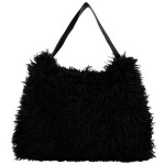 Stylová dámská plyšová kabelka do ruky Oresti, černá