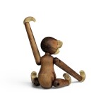 Kay Bojesen Denmark Dřevěná opička Monkey Mini Teak Limba 9,5 cm, hnědá barva, přírodní barva, dřevo