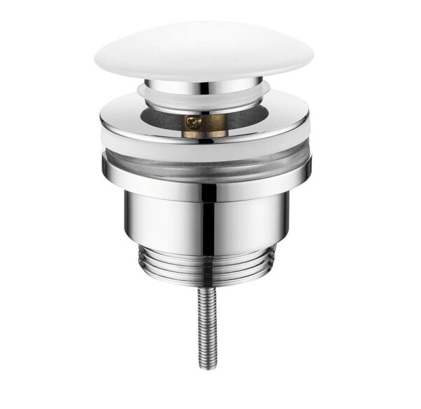 SAPHO - Umyvadlová výpust 5/4“, click-clack, keramická zátka, 10-55, keramika bílá CV1002C