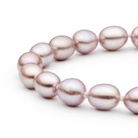 Perlový náramek Lisa - řiční perla, stříbro 925/1000, 18 cm (XS) Levandulová