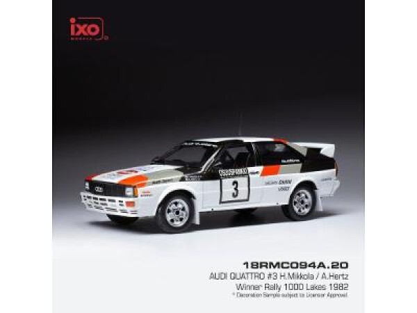 Audi Quattro - 1000 Lakes Rally 1982 #3 Mikkola - Hertz 1:18 IXO