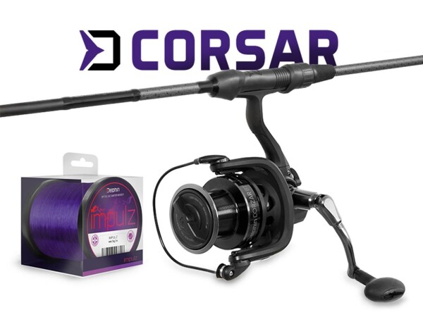 Delphin Kaprařský set CorsaBLACK Nero 3,6m 3lb 3díl + naviják CORZAR 8T + 0,30mm,Delphin Kaprařský set CorsaBLACK Nero 3,6m 3lb 3díl + naviják CORZAR