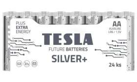 TESLA SILVER+ alkalická tužková baterie AA (LR06) 24 ks / fólie (1099137213)