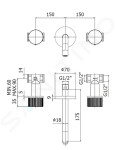 PAFFONI - Jo Umyvadlová baterie pod omítku s tělesem, 3-otvorová instalace, chrom JO003CR