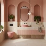 REA - Umyvadlo na desku DUO Sweet Pink Matt REA-U3606