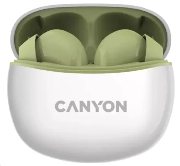 CANYON TWS-5 olivová / sluchátka s mikrofonem / BT 5.3 / pouzdro 500mAh (CNS-TWS5GR)